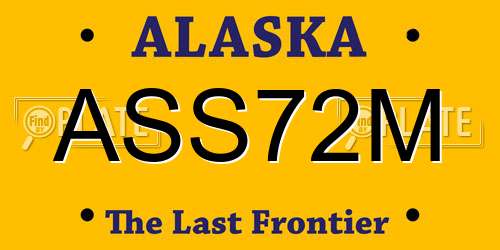 ASS72M Alaska License Plate