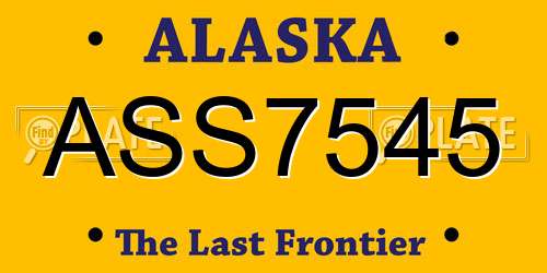 ASS7545 Alaska License Plate
