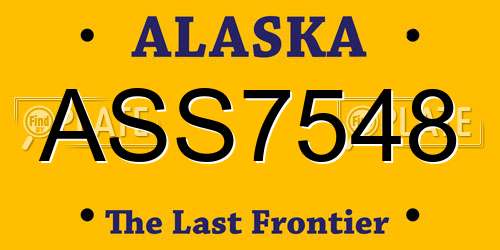 ASS7548 Alaska License Plate