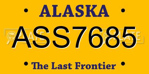 ASS7685 Alaska License Plate
