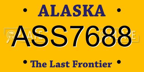 ASS7688 Alaska License Plate