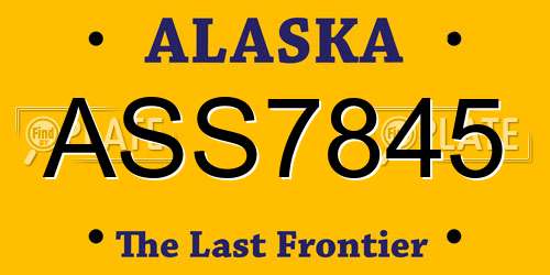 ASS7845 Alaska License Plate
