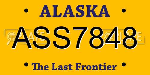 ASS7848 Alaska License Plate
