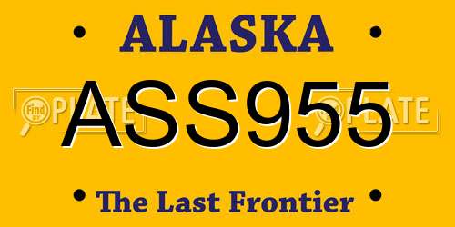 ASS955 Alaska License Plate