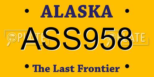 ASS958 Alaska License Plate