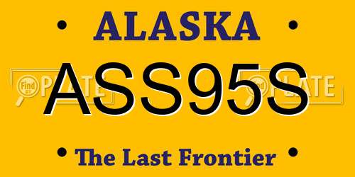 ASS95S Alaska License Plate