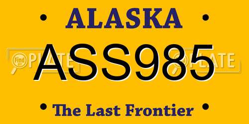 ASS985 Alaska License Plate