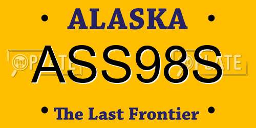 ASS98S Alaska License Plate