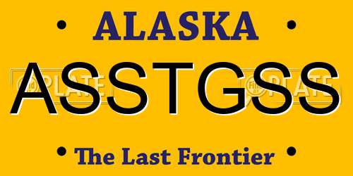 ASSTGSS Alaska License Plate