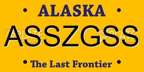ASSZGSS Alaska License Plate