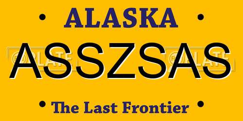 ASSZSAS Alaska License Plate
