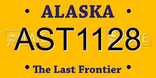 AST1128 Alaska License Plate