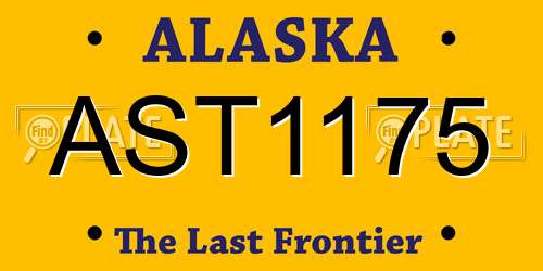 AST1175 Alaska License Plate