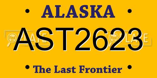 AST2623 Alaska License Plate