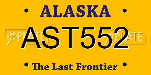 AST552 Alaska License Plate