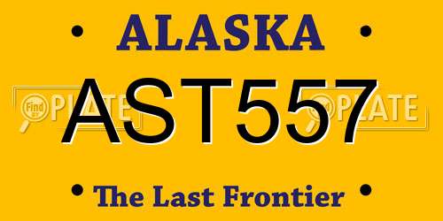 AST557 Alaska License Plate