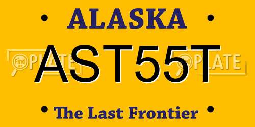 AST55T Alaska License Plate