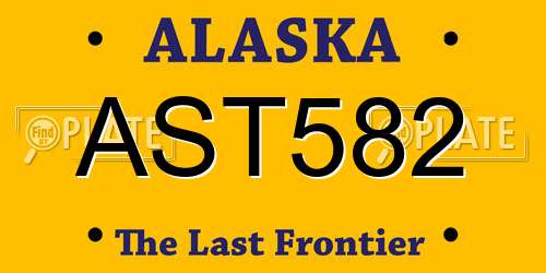 AST582 Alaska License Plate