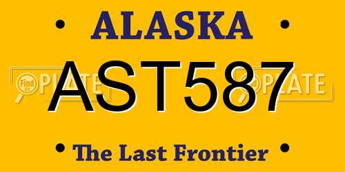 AST587 Alaska License Plate