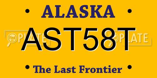 AST58T Alaska License Plate