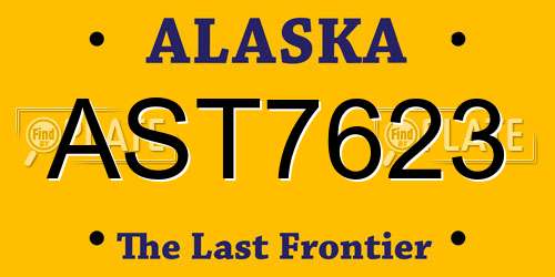 AST7623 Alaska License Plate