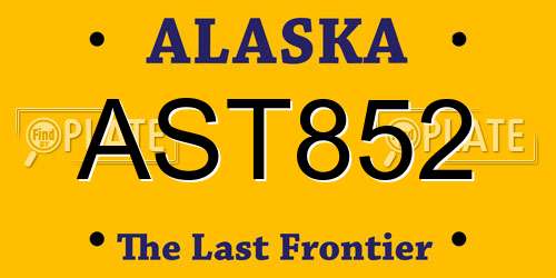 AST852 Alaska License Plate