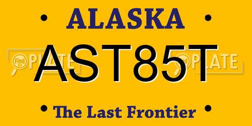 AST85T Alaska License Plate