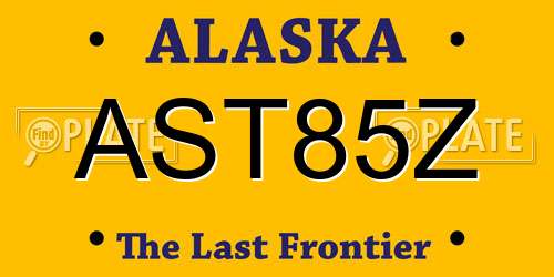 AST85Z Alaska License Plate