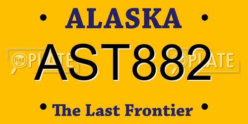 AST882 Alaska License Plate