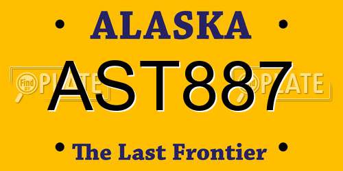 AST887 Alaska License Plate