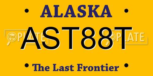 AST88T Alaska License Plate
