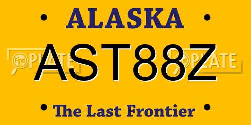 AST88Z Alaska License Plate