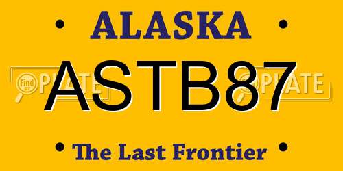 ASTB87 Alaska License Plate