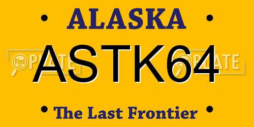 ASTK64 Alaska License Plate