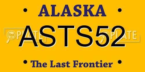ASTS52 Alaska License Plate