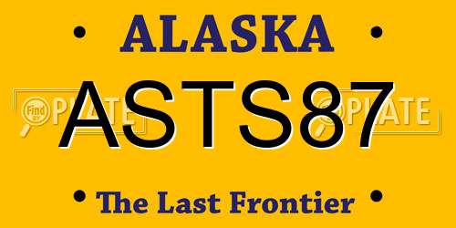 ASTS87 Alaska License Plate