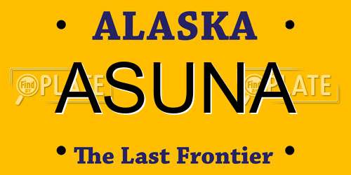 ASUNA Alaska License Plate