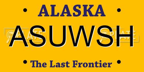 ASUWSH Alaska License Plate