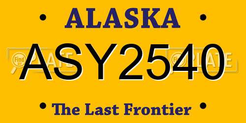 ASY2540 Alaska License Plate