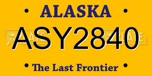 ASY2840 Alaska License Plate