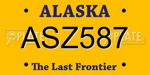 ASZ587 Alaska License Plate