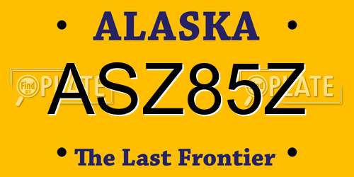 ASZ85Z Alaska License Plate