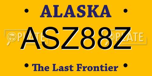 ASZ88Z Alaska License Plate