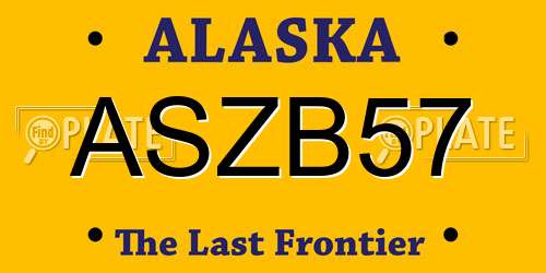 ASZB57 Alaska License Plate
