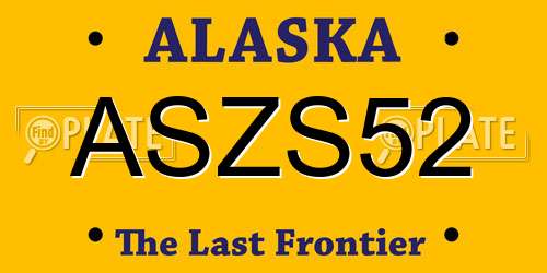 ASZS52 Alaska License Plate