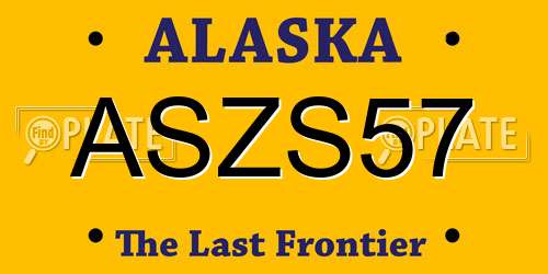 ASZS57 Alaska License Plate