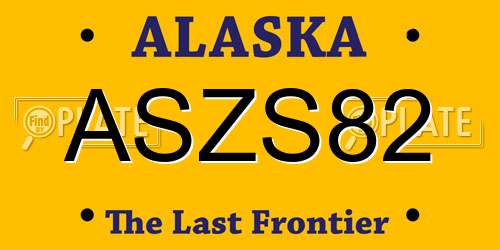 ASZS82 Alaska License Plate