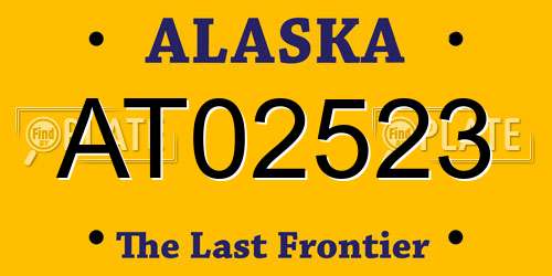 AT02523 Alaska License Plate