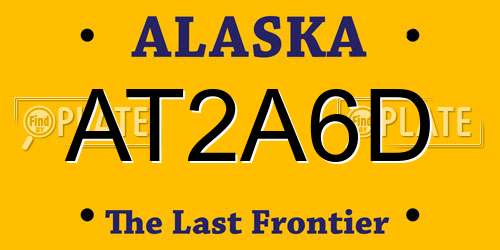 AT2A6D Alaska License Plate