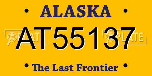 AT55137 Alaska License Plate